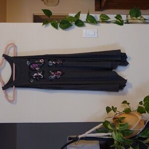 Grey Tunic length tank top high neck